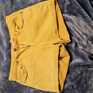 Yellow Denim Shorts
